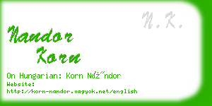 nandor korn business card